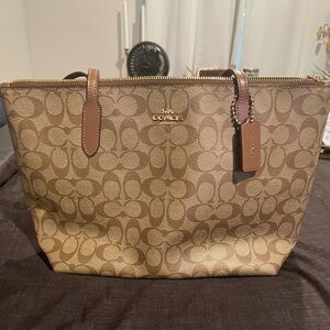 Coach zip top tote